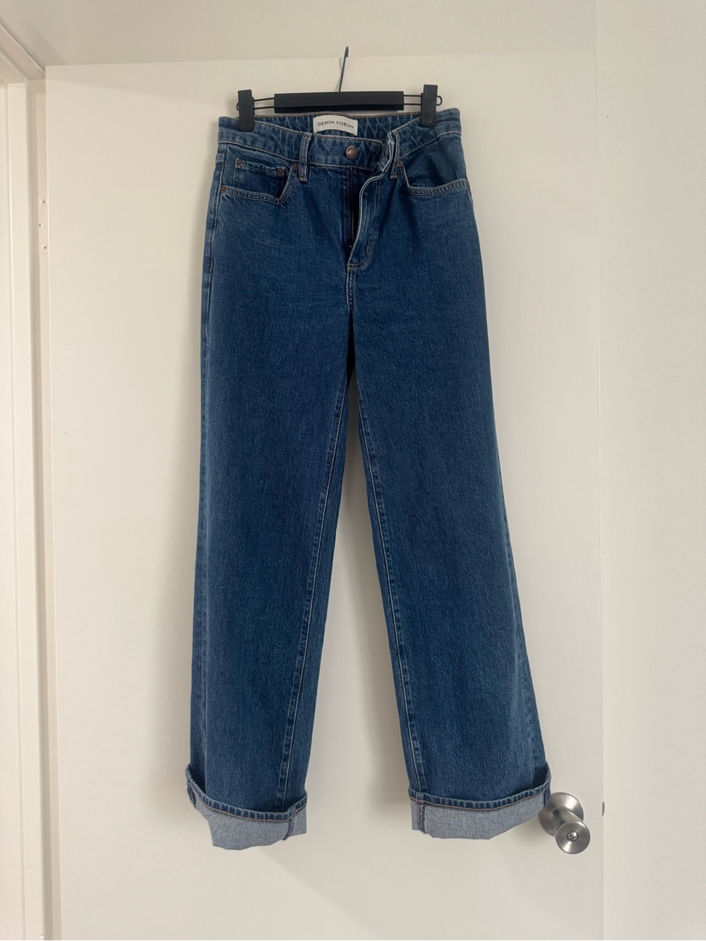 Wide Leg High-Rise Women's Jeans - Dark Blue Denim Forum ARITZIA